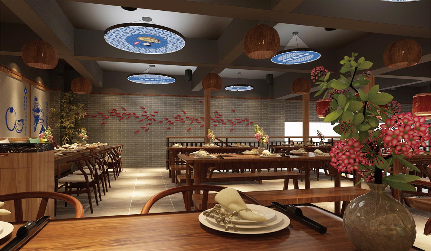 烤鱼如何让中餐厅的餐饮空间设计，蕴含中国传统文化底蕴？